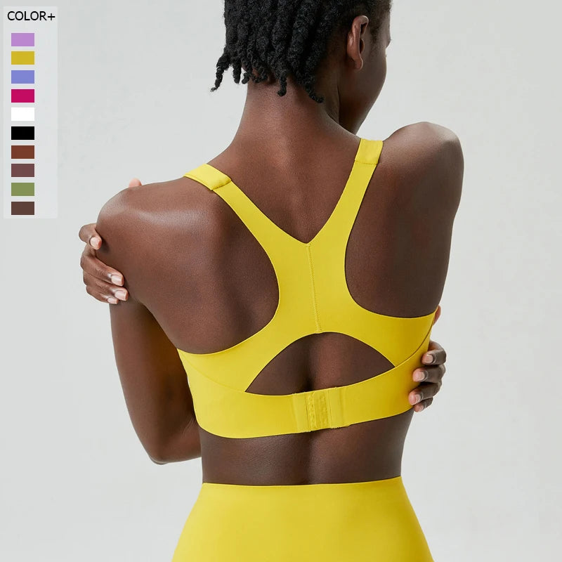 High Impact Fitness Yoga Bra Women Solid Color Buttery Soft Gym Running Top Female Breathable Quick Dry Sports Underwear-Unboundless