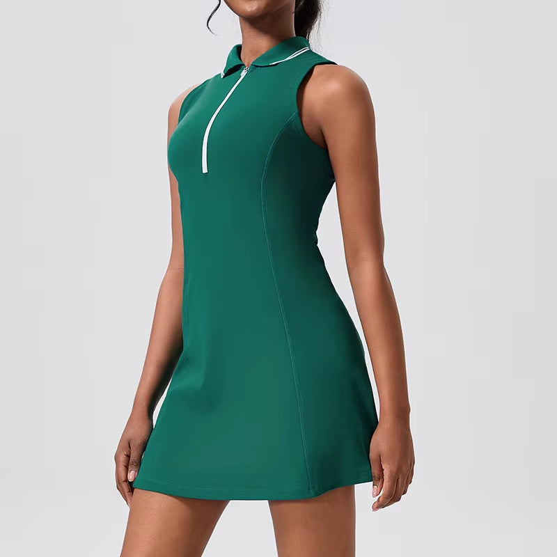 Recycled V-Neck Golf & Tennis Dress-Unboundless
