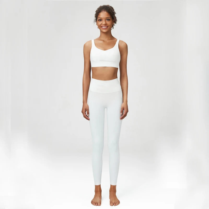 Two Pieces Fitness Yoga Set Women Solid Color Buttery Soft Gym Suit Breathable Workout Running Sportswear Female Clothes-Unboundless