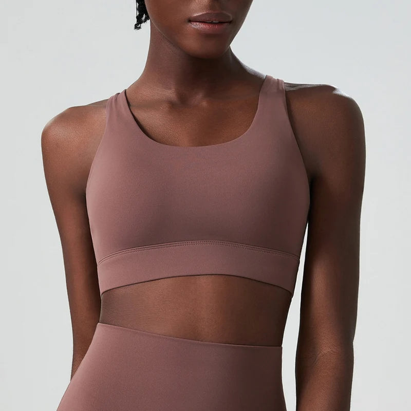 High Impact Fitness Yoga Bra Women Solid Color Buttery Soft Gym Running Top Female Breathable Quick Dry Sports Underwear-Unboundless