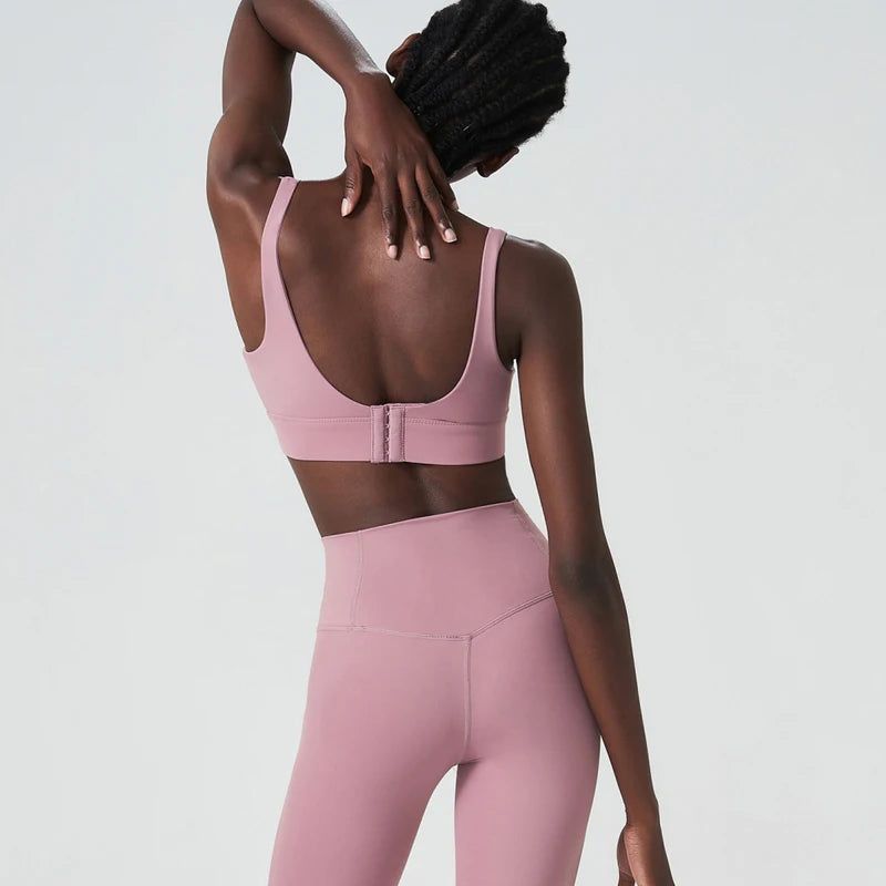 Two Pieces Fitness Yoga Set Women Solid Color Buttery Soft Gym Suit Breathable Workout Running Sportswear Female Clothes-Unboundless