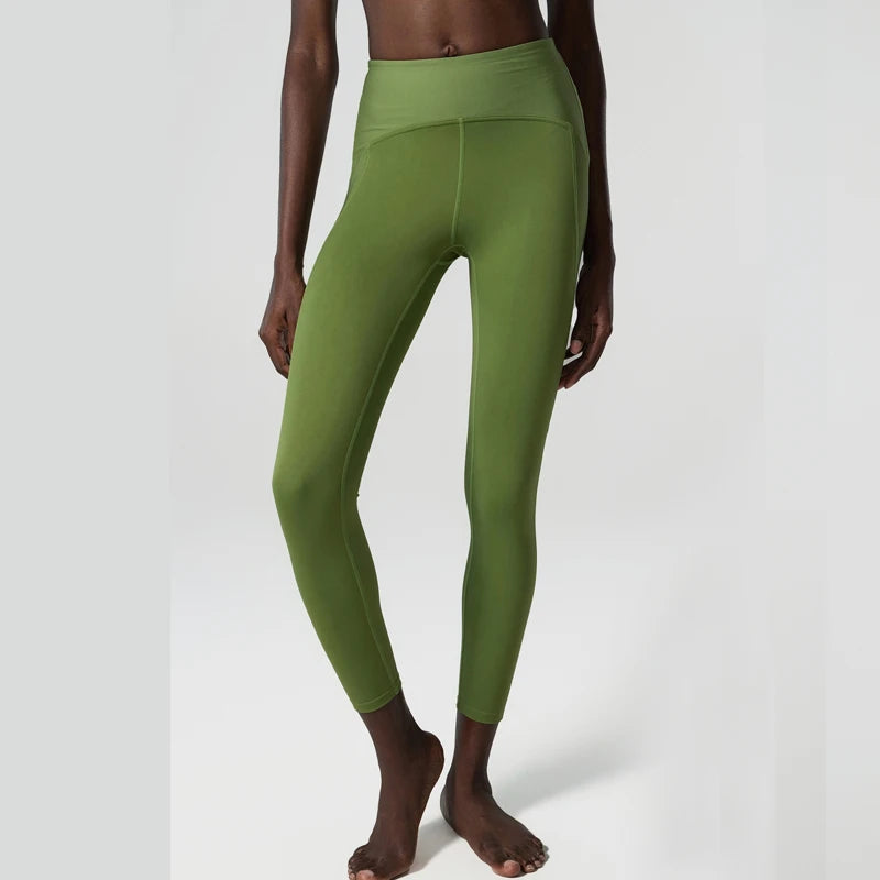 Women Yoga Pants Naked Feeling High Stretch Nylon High Waist Leggings Sexy Push up Running Gym Tights Female Athletics Clothing-Unboundless