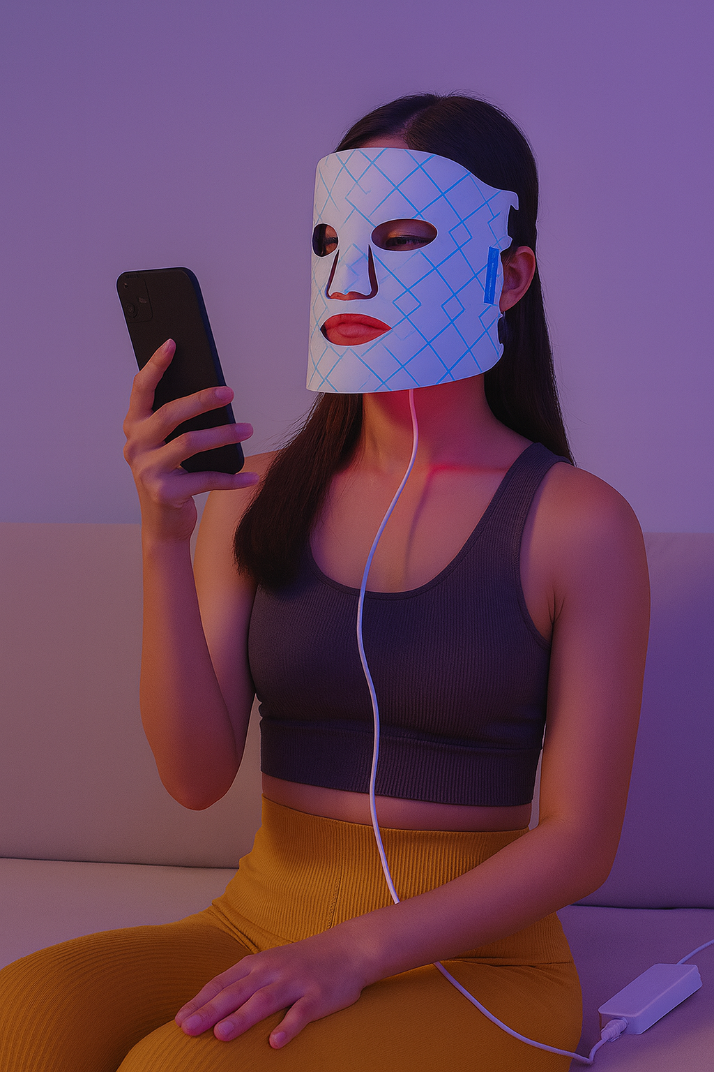 VEVOR Red Light Therapy Mask 7-Color LED Face Mask Light Therapy with 850Nm NIR-Unboundless