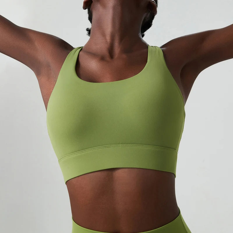 High Impact Fitness Yoga Bra Women Solid Color Buttery Soft Gym Running Top Female Breathable Quick Dry Sports Underwear-Unboundless