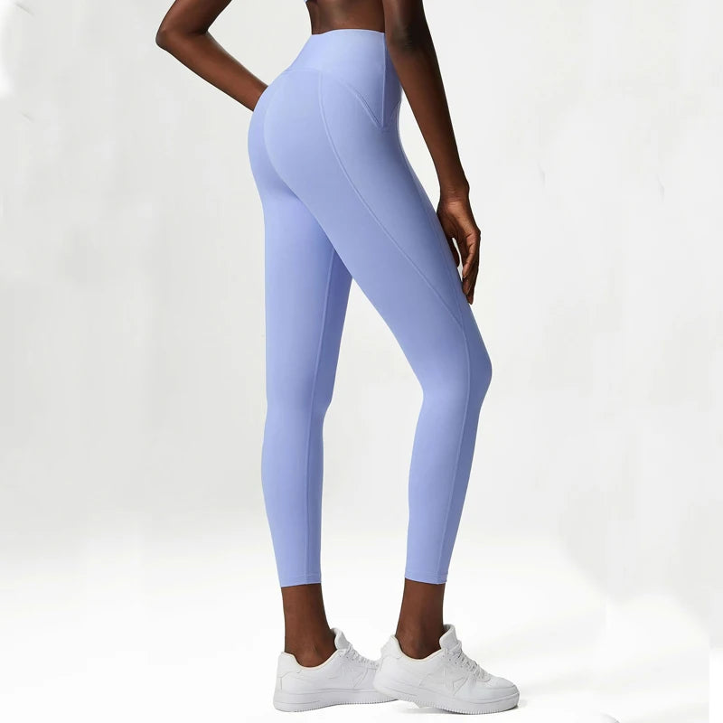 Women Yoga Pants Naked Feeling High Stretch Nylon High Waist Leggings Sexy Push up Running Gym Tights Female Athletics Clothing-Unboundless