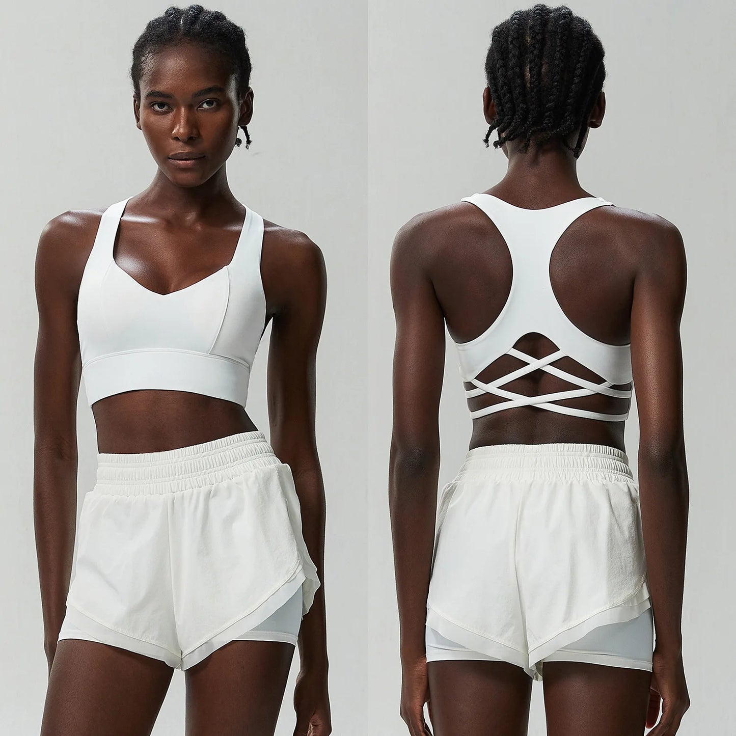 Women Outdoor Running Suit Summer Breathable Quick Dry Short Sportswear Two Pieces Fitness Yoga Set Female Exercise Gym Clothes-Unboundless