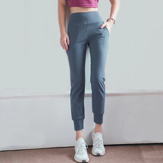 Women Quick-Dry Sports Pants High Waist Running Pants Loose Gym Sweatpants Outdoor Fitness Workout Trousers-Unboundless