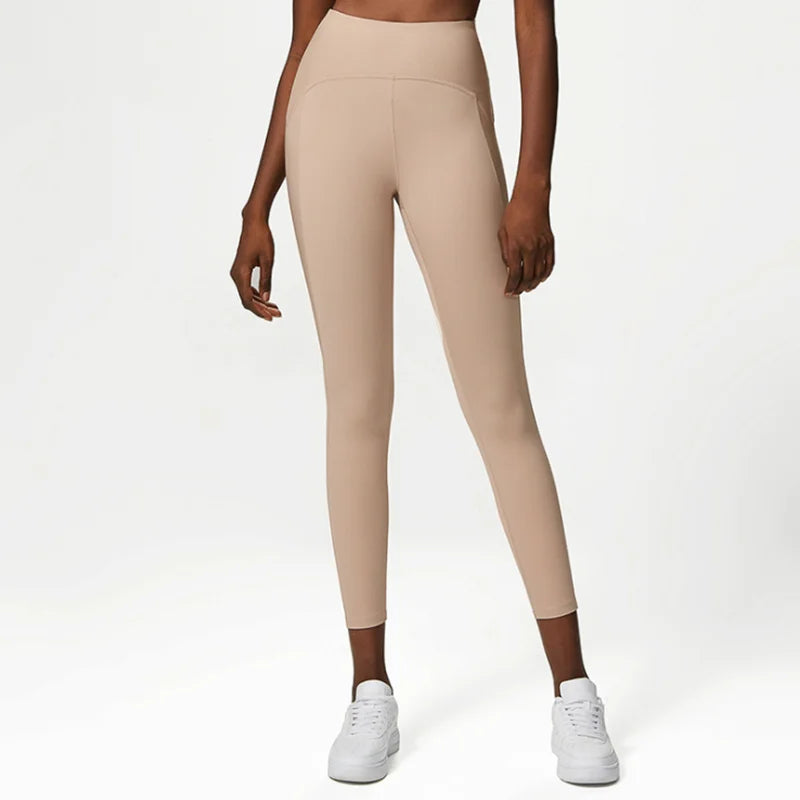 Women Yoga Pants Naked Feeling High Stretch Nylon High Waist Leggings Sexy Push up Running Gym Tights Female Athletics Clothing-Unboundless