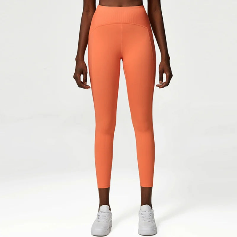 Women Yoga Pants Naked Feeling High Stretch Nylon High Waist Leggings Sexy Push up Running Gym Tights Female Athletics Clothing-Unboundless